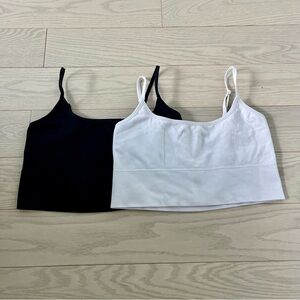 Garage Black and White Ribbed Cropped Tank Bundle